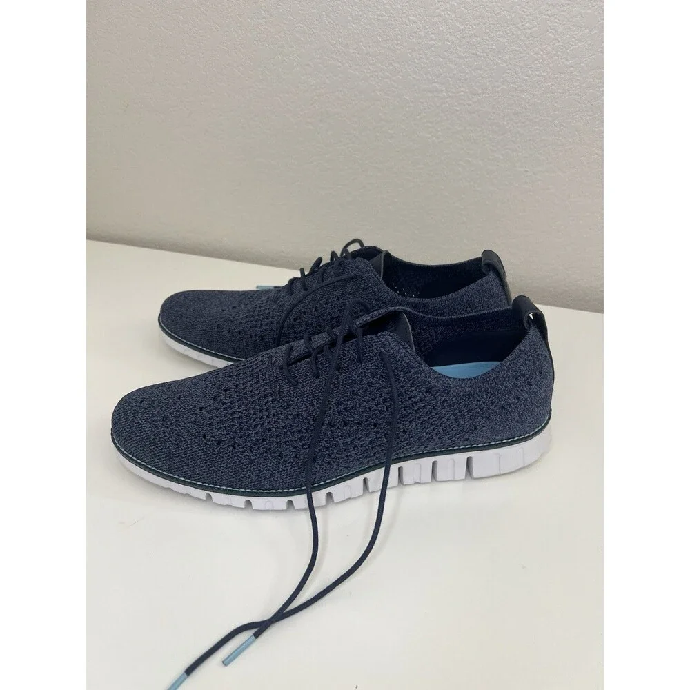 Cole Haan Zerogrand Stitchlite Wingtip Oxford Shoes Mens 12 M Blue White Lace Up
